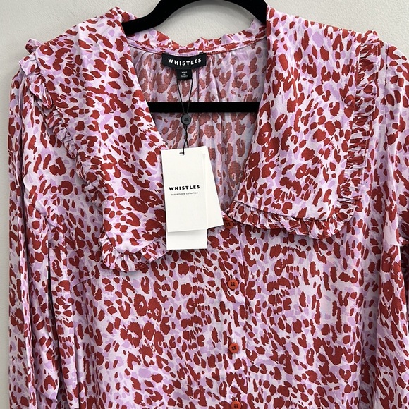 NWT whistles summer cheetah collar top - Picture 6 of 8